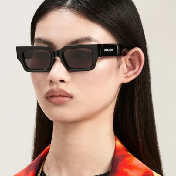 Palm Angels PERI086 HYDE 1007 Rectangle Sunglasses - Black/Dark Grey - Picture 6 of 11